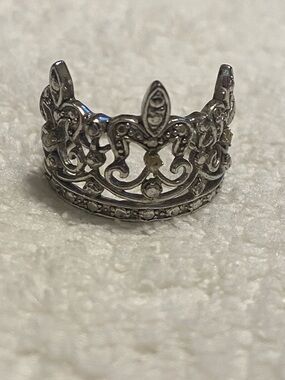 DBJ sterling silver 925 Crown Filigree Ring